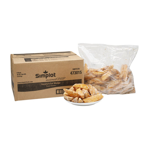Simplot SeasonedCrisp® POTATO FRIES 6-CUT WEDGE SKIN-ON SAVORY BATTER