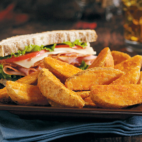Simplot Seasonedcrisp Savory Batter 8 Cut Wedge French Fry, 5 Pound -- 6 per case.