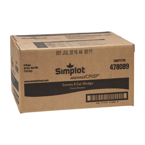 Simplot Seasonedcrisp Savory Batter 8 Cut Wedge French Fry, 5 Pound -- 6 per case.