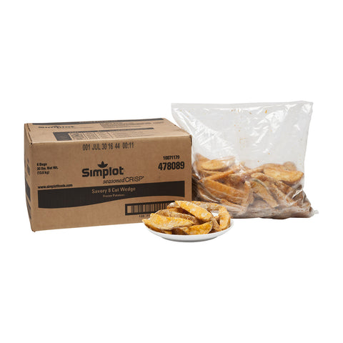 Simplot Seasonedcrisp Savory Batter 8 Cut Wedge French Fry, 5 Pound -- 6 per case.