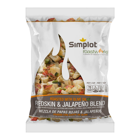 Simplot RoastWorks Roasted Redskin Potatoes and Jalapeno Blend, 2.5 Pound -- 6 per case