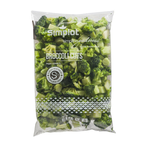 Simplot IQF Broccoli Cuts - 32 oz. package, 12 packages per case