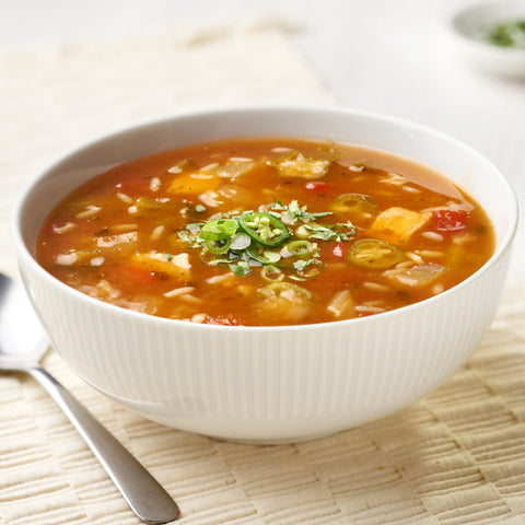 Campbells Frozen Condensed Cajun Style Chicken Gumbo - 4 lb. tray, 3 per case