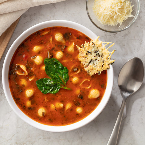 Campbells Frozen Condensed Tomato Florentine Soup with Pasta - 4 lb. tray, 3 per case