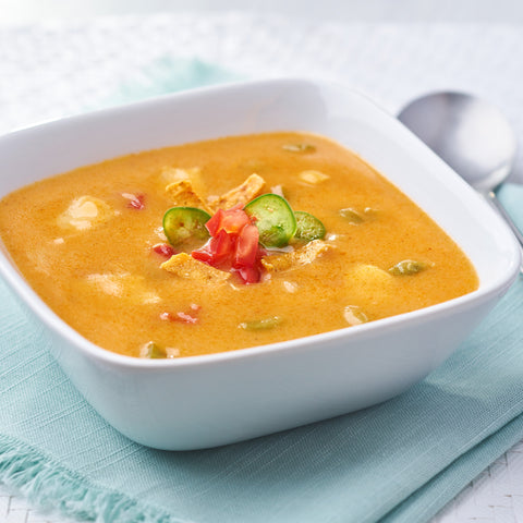 Campbells Frozen Condensed Cheesy Chicken Tortilla Soup - 4 lb. tray, 3 per case