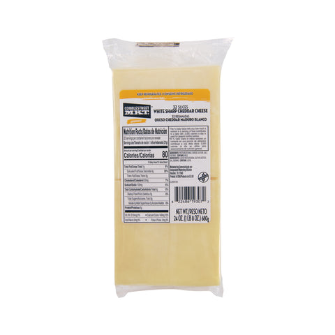 Cobblestreet Market™ CHEESE CHEDDAR WHITE SHARP NATURAL SLICED .75 OZ