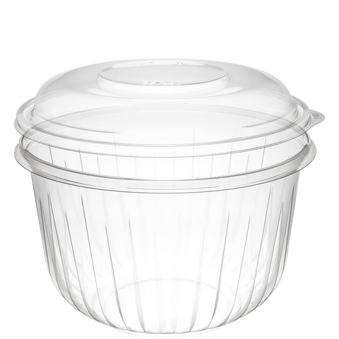 PresentaBowls® BOWL PLASTIC CLEAR W/ DOME LID 64 OZ