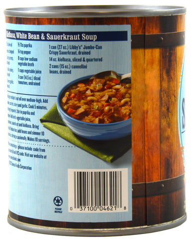 Libby Shredded Sauerkraut, 27 Ounce Can -- 12 per case