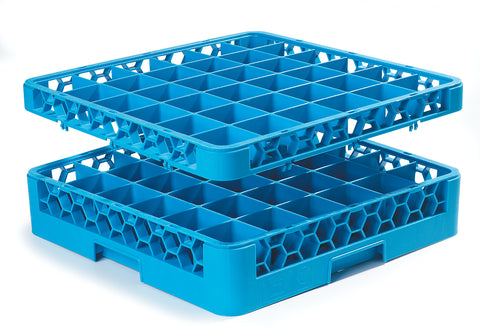 Carlisle RACK GLASS OPTICLEAN™ 36-COMPARTMENT W/ 1-EXTENDER CARLISLE BLUE