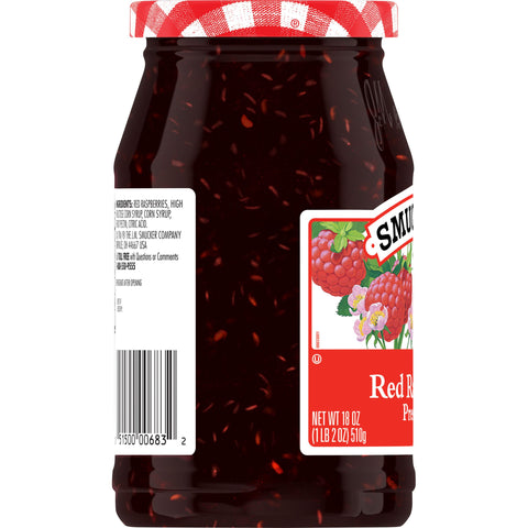 Smucker's® PRESERVES RASPBERRY RED GLASS JAR