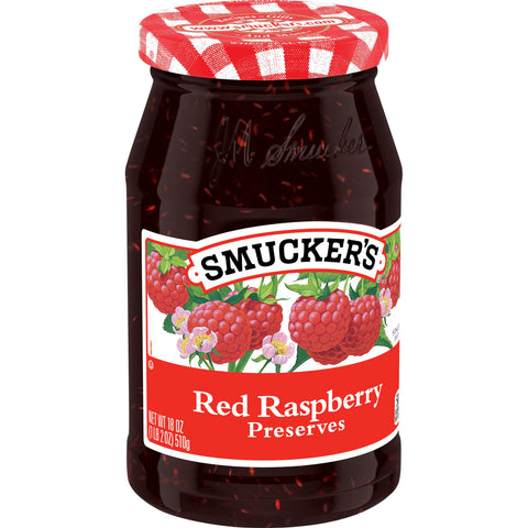 Smucker's® PRESERVES RASPBERRY RED GLASS JAR