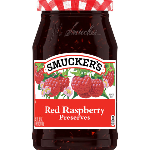 Smucker's® PRESERVES RASPBERRY RED GLASS JAR