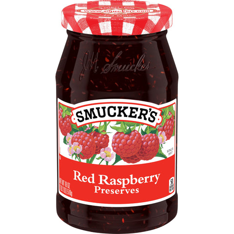 Smucker's® PRESERVES RASPBERRY RED GLASS JAR