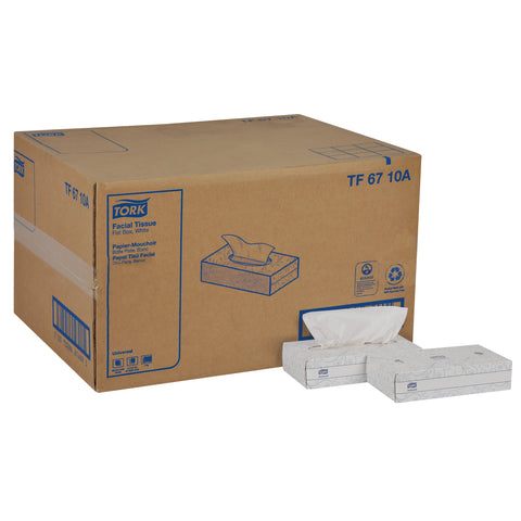 Tork 2 Ply White Universal Facial Tissue, 16 x 3 x 11.5 inch - 100 sheets per box -- 30 boxes per case