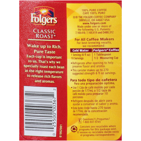 Folgers® COFFEE CLASSIC ROAST CAN