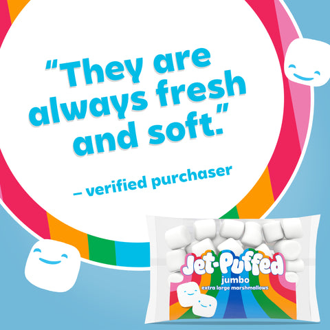 Jet Puffed Jumbo Marshmallow Snack, 24 Ounce -- 8 per case.