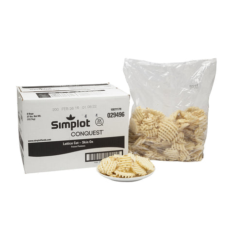 Conquest Skinned Lattice Fries, 4.5 Pound -- 6 per case.