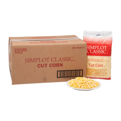 Simplot Golden Jubilee Cut Corn - 40 oz. bag, 12 bags per case