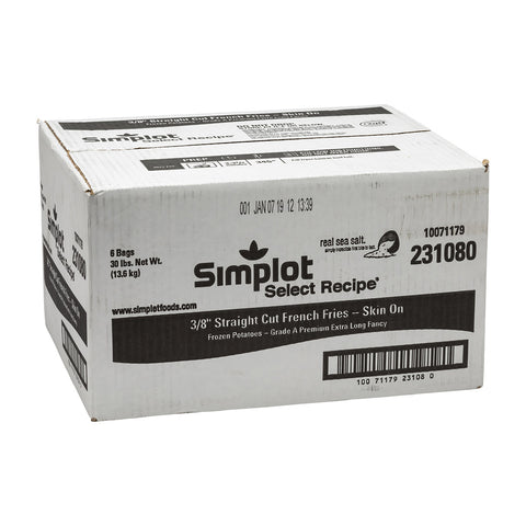 Simplot Select Recipe Straight Cut Potato French Fry, 5 Pound -- 6 per case.