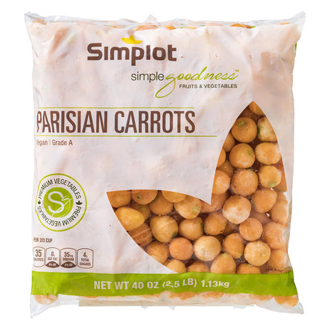 Simplot Culinary Select Parisian Carrot, 2.5 Pound -- 6 per case.