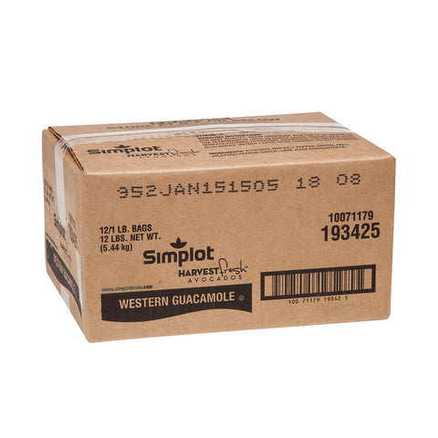 Simplot Western Style Guacamole, 1 Pound -- 12 per case.