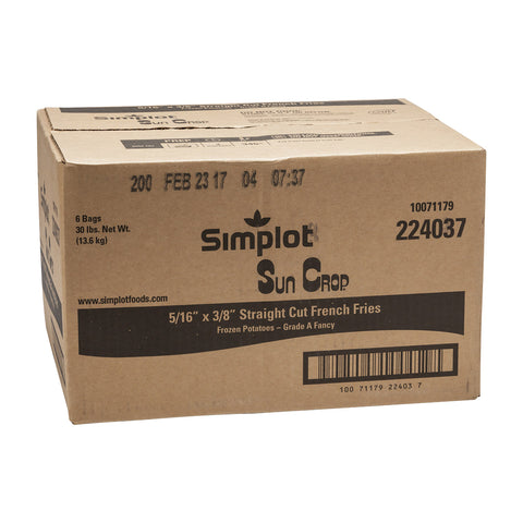 Simplot Sun Crop Straight Cut Potato French Fry, 5 Pound -- 6 per case.