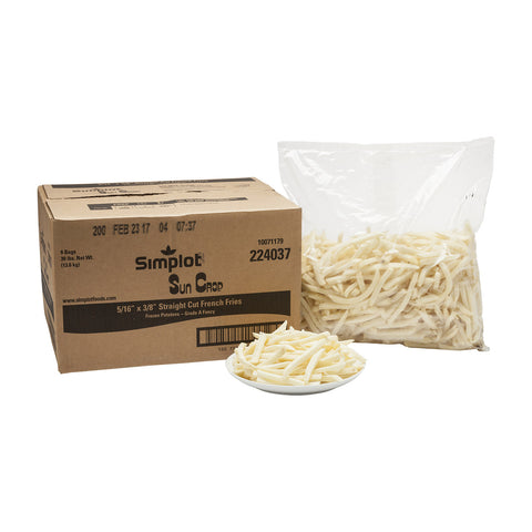 Simplot Sun Crop Straight Cut Potato French Fry, 5 Pound -- 6 per case.