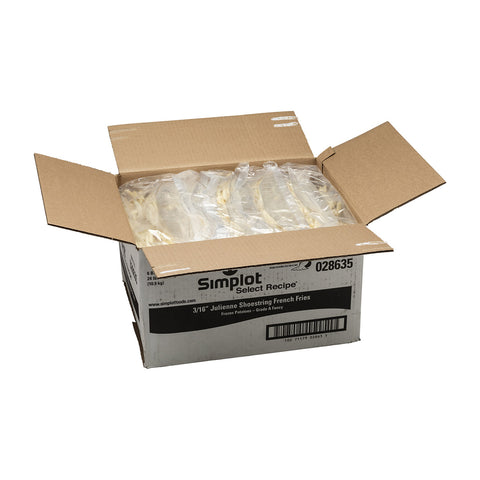 Select Recipe Skin On Julienne Shoestring French Fries, 4 Pound -- 6 per case.