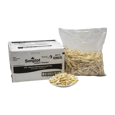 Select Recipe Skin On Julienne Shoestring French Fries, 4 Pound -- 6 per case.