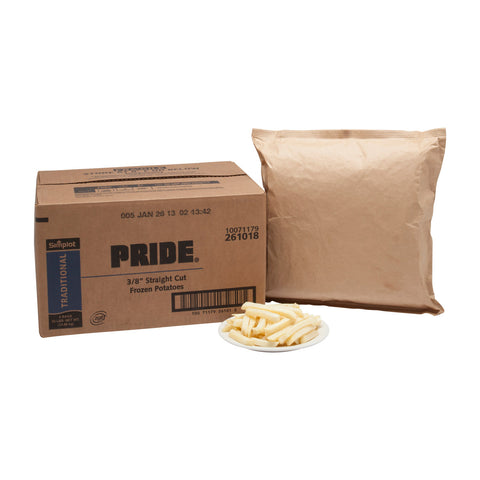 Simplot Pride 3/8 Inch Straight Cut Potato Fries, 5 Pound -- 6 per case.