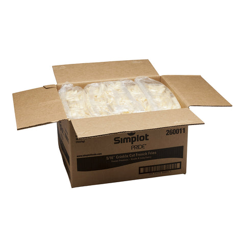 Simplot Pride Crinkle Cut Potato French Fry, 5 Pound -- 6 per case.