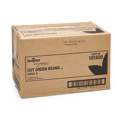 Simplot Regular Cut Green Beans - 20 lb. package, 1 package per case