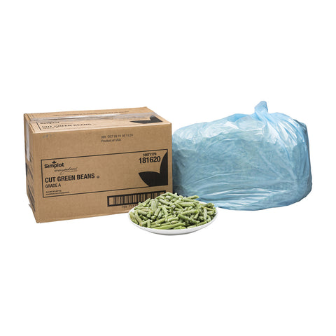 Simplot Regular Cut Green Beans - 20 lb. package, 1 package per case