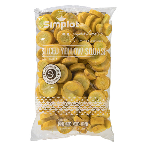 Simplot Simple Goodness Classic Vegetables Smooth Sliced Yellow Squash, 2 Pound -- 12 per case