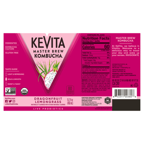 Kevita DRINK DRAGONFRUIT LEMONGRASS KOMBUCHA