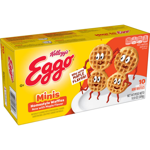 Kelloggs Eggo Minis Homestyle Waffles, 10.9 Ounce -- 8 per case.