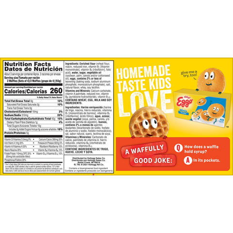 Kelloggs Eggo Minis Homestyle Waffles, 10.9 Ounce -- 8 per case.