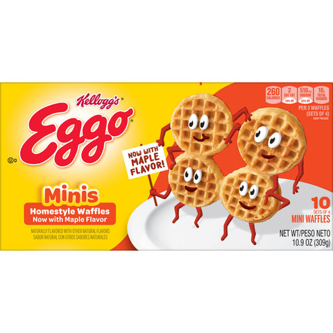 Kelloggs Eggo Minis Homestyle Waffles, 10.9 Ounce -- 8 per case.