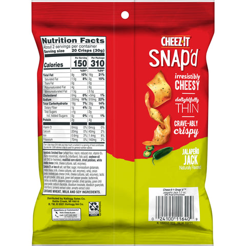 Cracker Cheez It Snap'd Jalapeno Jack