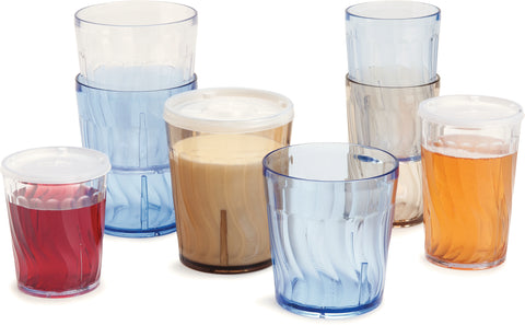 Tumbler San Plastic Clear Swirl 6 Oz