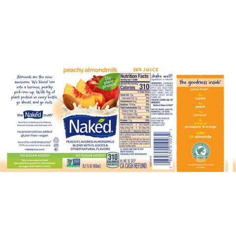 Naked Juice JUICE PEACH WITH ALMOND MILK