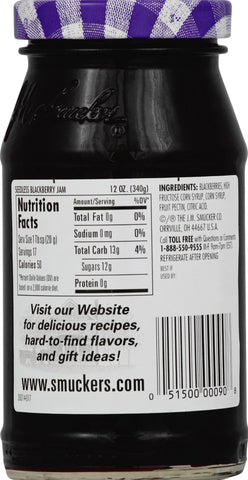 Jam Blackberry Seedless Glass Jar