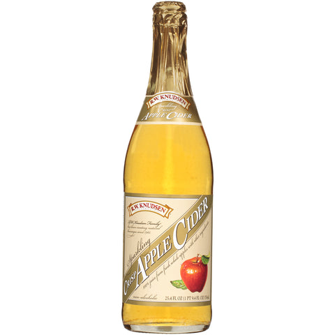 RW Knudsen JUICE APPLE CIDER CRISP 100% SPARKLING GLASS BOTTLE SHELF STABLE