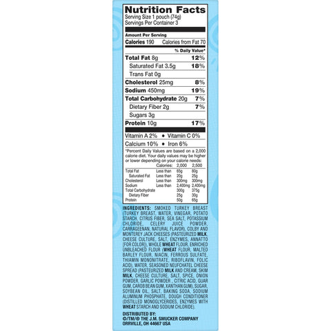 Uncrustables® SANDWICH TURKEY & CHEESE FLATBREAD POUCH FROZEN ROLL UPS
