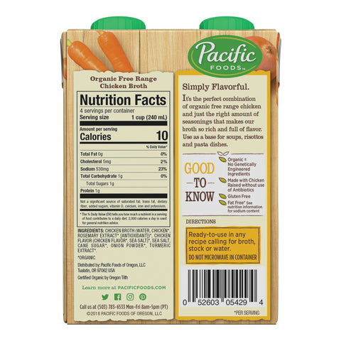 Pacific Foods BROTH CHICKEN FREE RANGE ORGANIC RTU