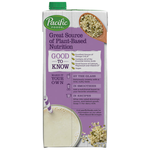 Pacific Foods MILK HEMP ORIGINAL UNSWEETENED