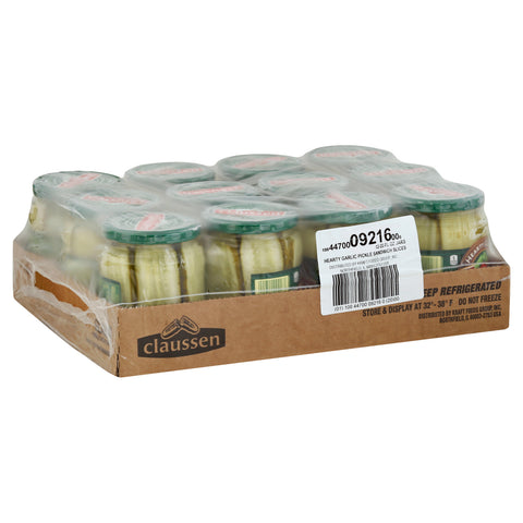 Claussen Deli Style Hearty Garlic Sandwich Slices Pickle, 20 Ounce -- 12 per case