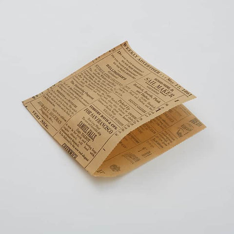 American Metalcraft Coneriffic Newspaper Bleached Grease-Resistant Fry Paper Bag, 7 x 6 inch -- 1 pack per case