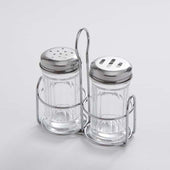 American MetalCraft SHAKER MINI GLASS SET OF 2 2 OZ EA WITH CADDY STAINLESS STEEL