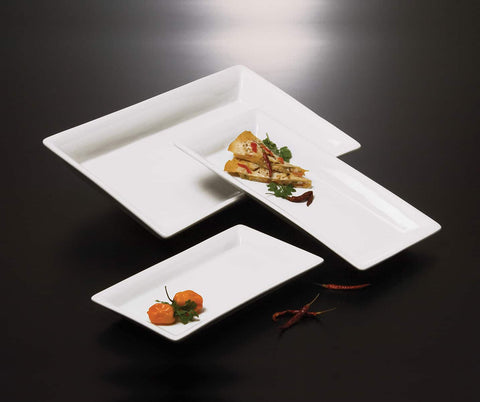 American MetalCraft PLATTER RECTANGULAR CERAMIC 14X7.5X2